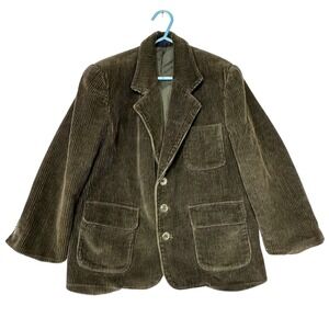 EUC Gap Boys Kids Corduroy Blazer Jacket Size 5 Green Lined 100% Cotton Pockets